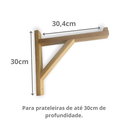 Ver imagem 2 de Kit 2 Suportes para Prateleira Tipo Mão Francesa Madeira