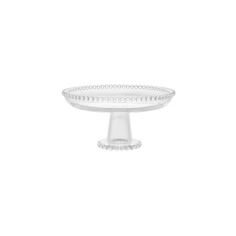 Prato Para Bolo com Pé Pearl 20x9cm Cristal - Wolff