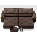 Ver imagem 4 de Sofá com Carregador Usb e Molas no Assento Retrátil Reclinável Nice 2,50m Velosuede - Netsofas