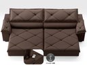 Ver imagem 4 de Sofá com Carregador Usb e Molas no Assento Retrátil Reclinável Nice 2,50m Velosuede - Netsofas