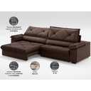 Ver imagem 3 de Sofá com Carregador Usb e Molas no Assento Retrátil Reclinável Nice 2,50m Velosuede - Netsofas