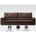 Ver imagem 6 de Sofá com Carregador Usb e Molas no Assento Retrátil Reclinável Nice 2,50m Velosuede - Netsofas