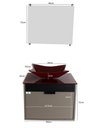 Ver imagem 5 de Gabinete Armário Banheiro 40cm Cuba Quadrada Vermelha