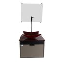 Ver imagem 1 de Gabinete Armário Banheiro 40cm Cuba Quadrada Vermelha