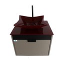 Ver imagem 4 de Gabinete Armário Banheiro 40cm Cuba Quadrada Vermelha