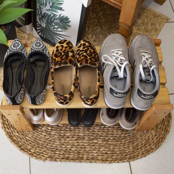 Sapateira para Porta de Casa em Madeira para Organizar Sapatos Cor Natural - 4
