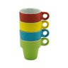 Cj 4 Xícaras P/Café de Porcelana Coloridas 60ml C/Suporte Bon Gourmet - 3