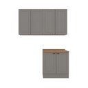 Ver imagem 3 de Lavanderia Modulada Americana 6 Portas 5 Prateleiras MDF 160cm Cinza