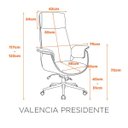 Ver imagem 2 de Cadeira Presidente Moderna Estofada Giratória Valencia Fratini