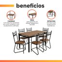 Ver imagem 5 de Conjunto de Mesa Sala de Jantar 6 Cadeiras Atlanta 1,36m