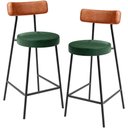 Ver imagem 1 de Kit 02 Banquetas Baixa Cozinha Sala Jantar Bancada Milão L02 Couríssimo Camel Verde - lyam decor