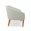 Ver imagem 6 de Poltrona Sala Decorativa Kit 2 Stella Pé Madeira Trapézio Castanho Bouclê Bege D03 - D’Rossi