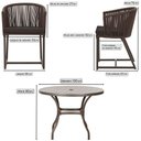 Ver imagem 2 de Mesa com 4 Cadeiras de Jantar Roma 100cm e Noronha em Aluminío Marrom Corda Nautica Estofado 9 Trama