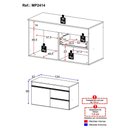 Ver imagem 3 de Balcão de Cozinha Gabinete Pia 120cm 2 Portas 1 Gaveta Suspenso Milano Multimóveis MP2414 Vanilla