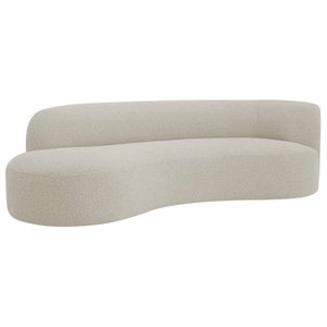 Divã Recamier Orgânico Tokyo 200cm Lado Esquerdo Linho Bege - Amarena Móveis