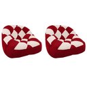 Ver imagem 1 de Kit 02 Poltrona Paloma Escritório Sala Pé Plástico Suede Vermelho e Suede Bege - Dominic Decor