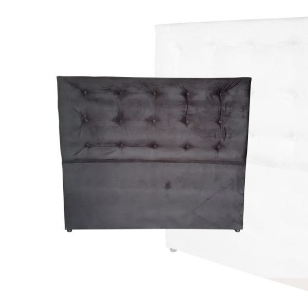 Cabeceira Casal Suede Preto - 1