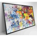 Ver imagem 4 de Quadro Abstração Multicolorida Tinta Acrílica Medidas 60x40 Cm Impressão Adesivo Fotográfico