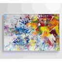 Ver imagem 2 de Quadro Abstração Multicolorida Tinta Acrílica Medidas 60x40 Cm Impressão Adesivo Fotográfico