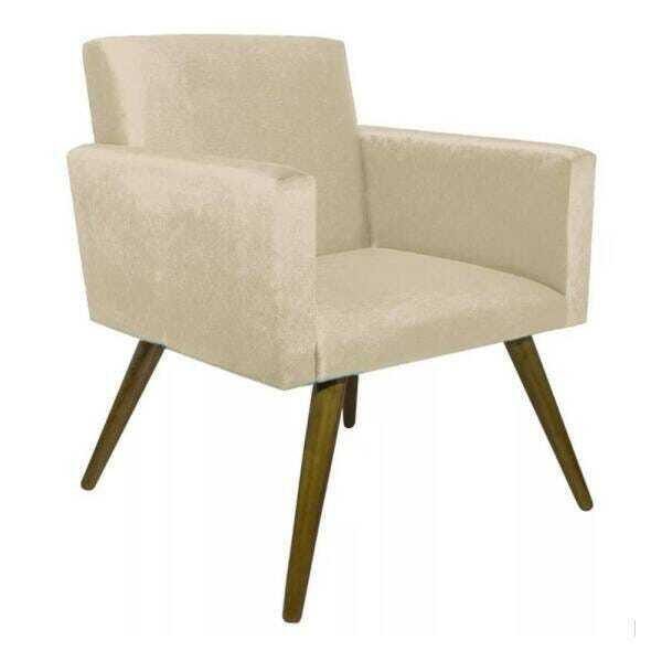 KIT COM 2 POLTRONAS DECORATIVAS NINA SUED BEGE - 3