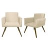 KIT COM 2 POLTRONAS DECORATIVAS NINA SUED BEGE - 1