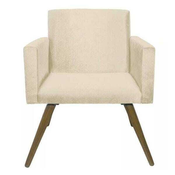 KIT COM 2 POLTRONAS DECORATIVAS NINA SUED BEGE - 2