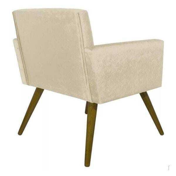 KIT COM 2 POLTRONAS DECORATIVAS NINA SUED BEGE - 4