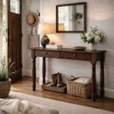 Ver imagem 2 de Aparador Mesinha Corredor Hall Entrada Madeira Maciça 100%:cafe