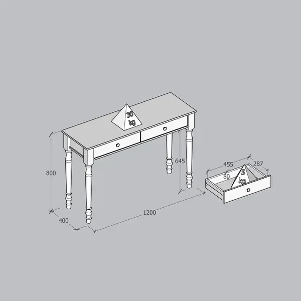 Aparador Mesinha Corredor Hall Entrada Madeira Maciça 100%:cafe - 2