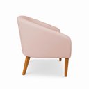 Ver imagem 5 de Poltrona Sala Decorativa Stella Pé Madeira Trapézio Castanho Veludo Rosê D03 - D’Rossi