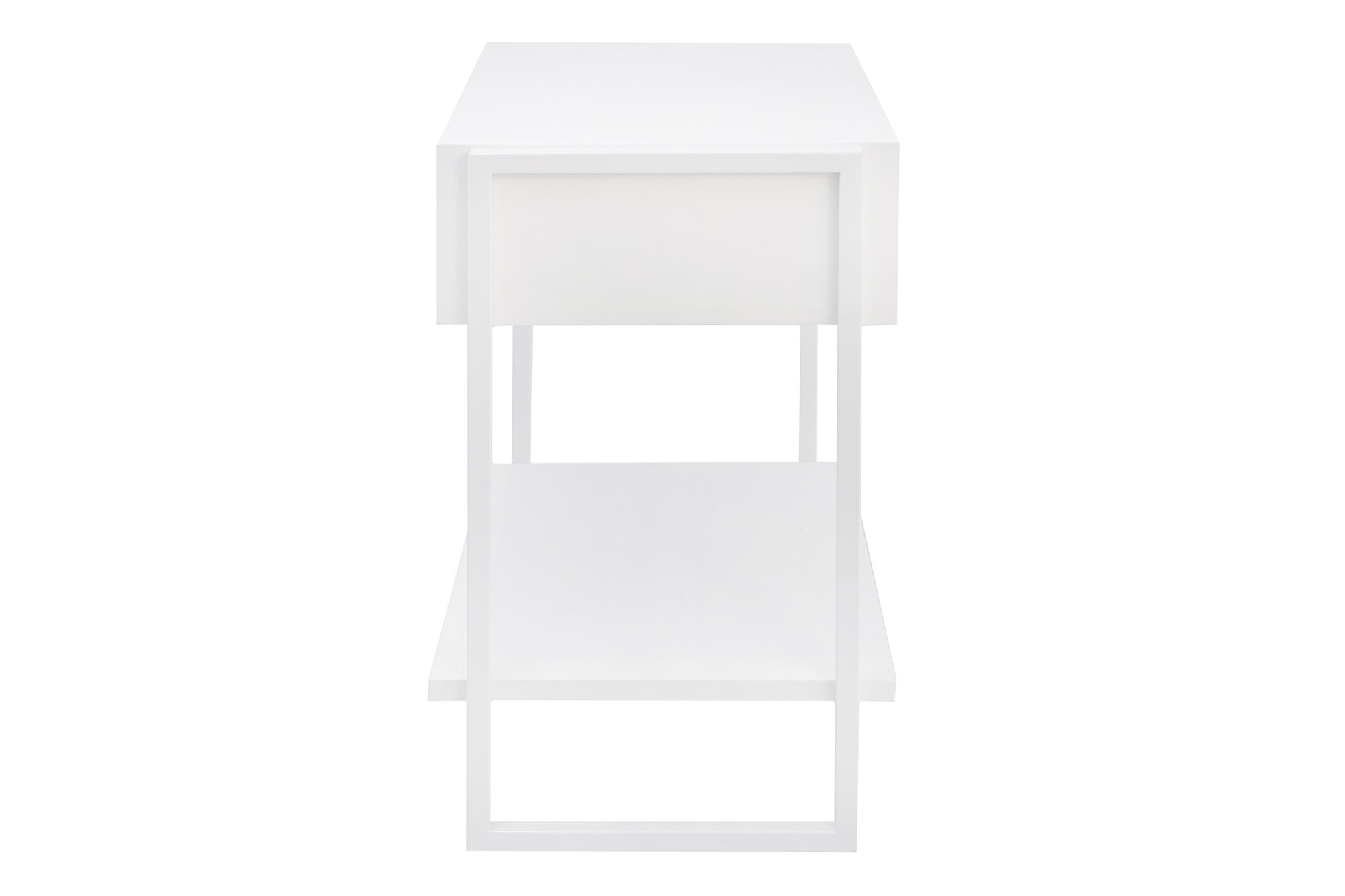 Mesa Cabeceira Casal 2und. Brancas Gaveta Nicho Apoio Quarto Minimalista - 5