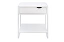 Ver imagem 4 de Mesa Cabeceira Casal 2und. Brancas Gaveta Nicho Apoio Quarto Minimalista