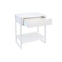 Ver imagem 5 de Mesa Cabeceira Casal 2und. Brancas Gaveta Nicho Apoio Quarto Minimalista