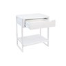 Mesa Cabeceira Casal 2und. Brancas Gaveta Nicho Apoio Quarto Minimalista - 5