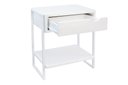 Ver imagem 5 de Mesa Cabeceira Casal 2und. Brancas Gaveta Nicho Apoio Quarto Minimalista