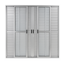 Ver imagem 2 de Porta Balcão de Aluminio Brilhante 6 Folhas Linha 25 com Fechadura 2,10x1,50