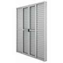 Ver imagem 1 de Porta Balcão de Aluminio Brilhante 6 Folhas Linha 25 com Fechadura 2,10x1,50