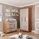 Ver imagem 1 de Conjunto Quarto Infantil 2 Peças Aurora Espresso Móveis Marrom/Cinamomo/Off White
