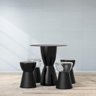 Conjunto Lounge - Mesa com 4 Bancos Cor Preto - 2