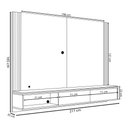 Ver imagem 4 de Home Suspenso Soge para TV até 75 Fita LED Portas Deslizantes MDP/MDF 217cm Freijó/Off White G73 - g