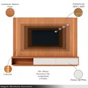 Ver imagem 3 de Home Suspenso Soge para TV até 75 Fita LED Portas Deslizantes MDP/MDF 217cm Freijó/Off White G73 - g