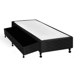 Cama Box Castor Poli Solteiro Preta C/ Colchão Auxiliar 88x188x27cm (bicama) - 1