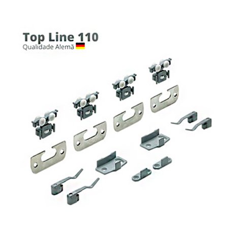 Sistema De Portas De Correr Tl 110 Hettich 2 Portas Sem Amortecimento