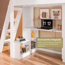 Ver mais imagens de Cama Alta Beliche Office Infantil e Juvenil com Escrivaninha e Roupeiro Vivace Branco