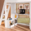 Ver mais imagens de Cama Alta Beliche Office Infantil e Juvenil com Escrivaninha e Roupeiro Vivace Branco
