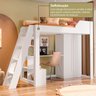 Cama Alta Office Infantil e Juvenil com Escrivaninha e Roupeiro Vivace - 4