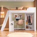 Ver imagem 5 de Cama Alta Office Infantil e Juvenil com Escrivaninha e Roupeiro Vivace