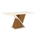 Ver imagem 1 de Mesa de Jantar Fiorella 160 cm Tampo Reto Nature Off White – Henn