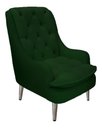Ver imagem 1 de Poltrona Decorativa Lille Pés Cromados Suede Verde Dominic Decor