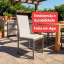 Ver mais imagens de Cadeira de Jantar Kit 8 Elisa Base de Ferro Fendi com Estofado Linho Bege - Arkell